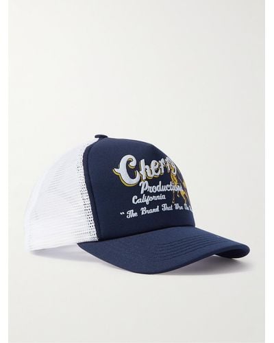 CHERRY LA Logo-print Twill And Mesh Trucker Cap - Blue