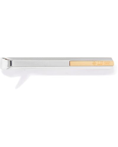 Dunhill 18-karat Gold-plated And Sterling Silver Tie Bar - White