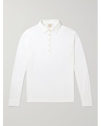 Massimo Alba Ischia Cotton And Cashmere-blend Polo Shirt - White