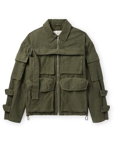 Dries Van Noten Garment-dyed Cotton-canvas Jacket - Green