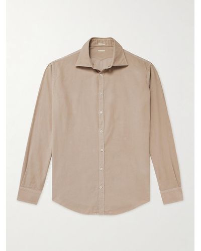 Massimo Alba Genova Brushed Cotton-corduroy Shirt - Natural
