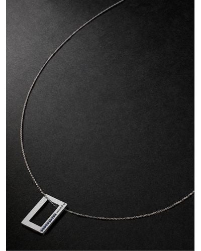 Le Gramme 3.4g Sterling Silver Sapphire Pendant Necklace - Black
