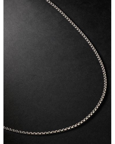 David Yurman Box Chain Silver Necklace - Black
