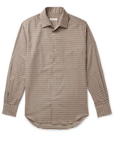 Loro Piana Logo-appliquéd Checked Cotton-flannel Shirt - Gray