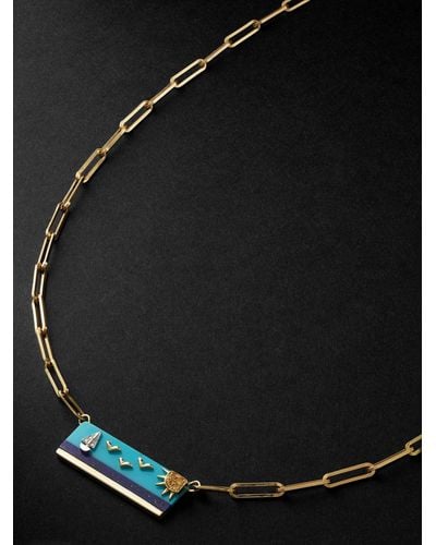 Yvonne Léon Gold Multi-stone Pendant Necklace - Black
