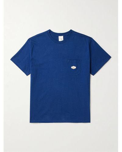 Nudie Jeans Leffe Logo-appliquéd Cotton-jersey T-shirt - Blue