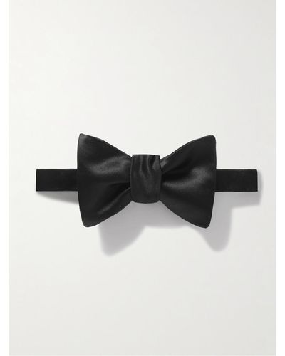 Brunello Cucinelli Self-tie Duchesse Cotton And Silk-blend Satin Bow Tie - Black