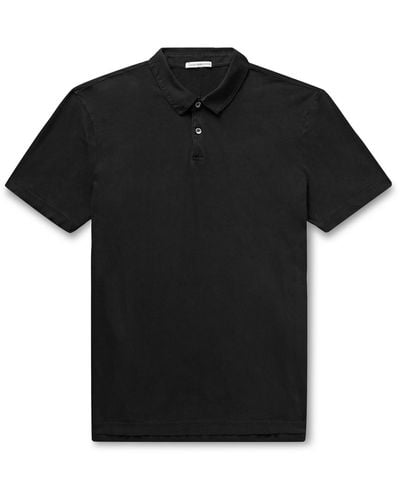 James Perse Slim-fit Supima Cotton-jersey Polo Shirt - Black