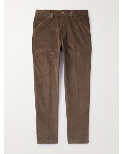 Altea Straight-leg Cotton-blend Corduroy Pants - Brown