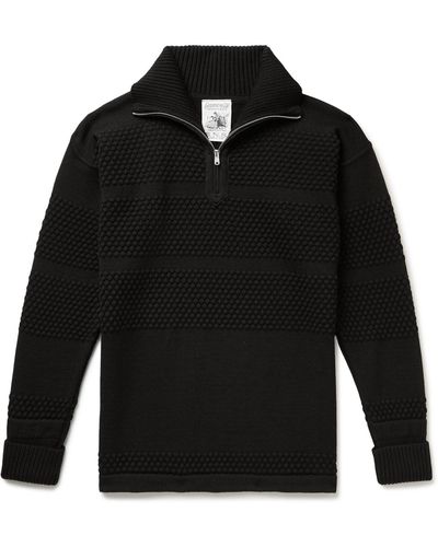 S.N.S. Herning Virgin Wool Half-zip Sweater - Black