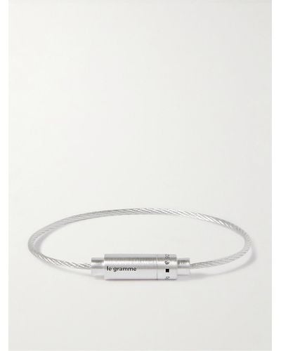 Le Gramme 9g Brushed Sterling Silver Cable Bracelet - Natural