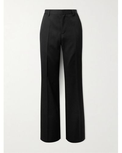 Versace Pantaloni a gamba dritta in twill di lana con pinces - Nero
