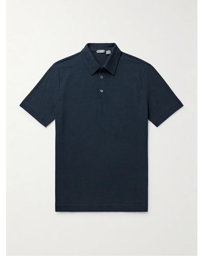 Incotex Polo slim-fit in jersey IceCotton - Blu