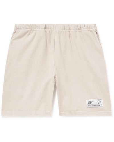 Pasadena Leisure Club Straight-leg Appliquéd Cotton-jersey Drawstring Shorts - Natural