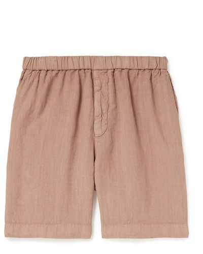 Boglioli Straight-leg Linen Shorts - Natural