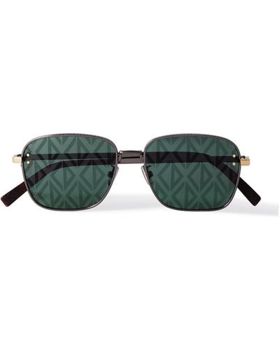 Dior Cd Diamond S4u D-frame Silver-tone And Tortoiseshell Acetate Sunglasses - Green