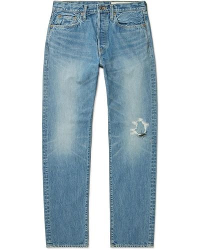 Kapital Monkey Cisco Slim-fit Distressed Jeans - Blue