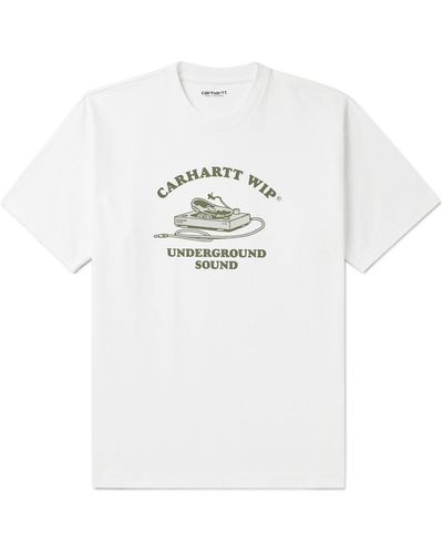 Carhartt Underground Sound Logo-print Cotton-jersey T-shirt - White