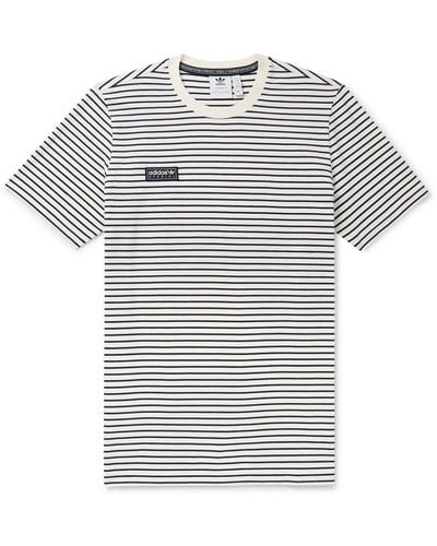 adidas Originals Lytham Striped Logo-appliquéd Cotton-blend Jersey T-shirt - White