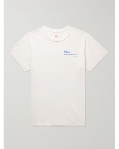 Pasadena Leisure Club T-shirt in jersey di cotone pettinato tinta in capo con logo Company - Bianco