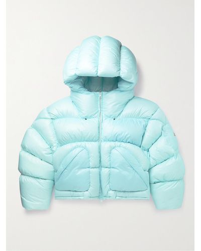 Moncler Genius Dingyun Zhang Josa Logo-appliquéd Quilted Shell Hooded Down Jacket - Blue