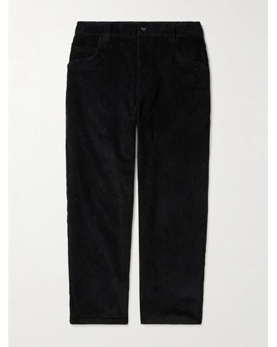 Dime Straight-leg Logo-embroidered Cotton-blend Corduroy Trousers - Black