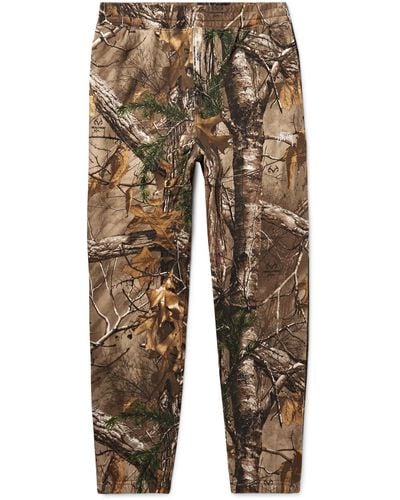 Stussy + Realtree Tapered Camouflage-print Fleece-back Cotton-blend Jersey Sweatpants - Brown
