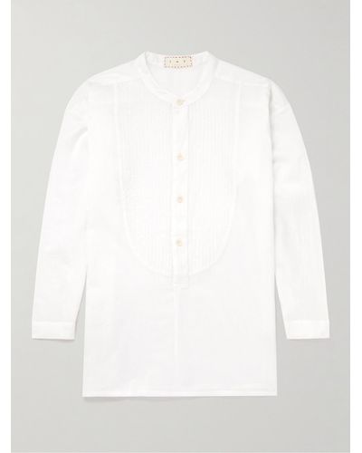 SMR Days Cavalet Hemd aus Baumwoll-Voile mit Plastron und Stehkragen - Weiß