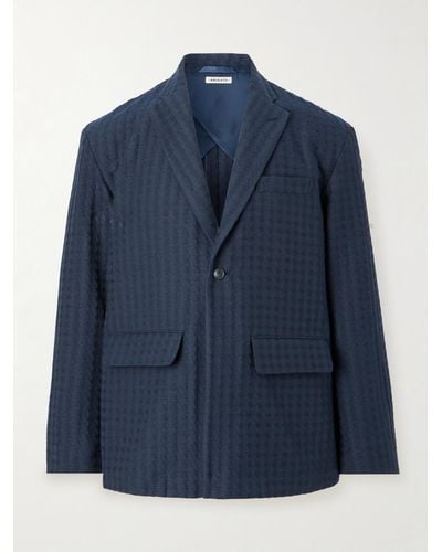 Blue Blue Japan Cotton-blend Jacquard Suit Jacket - Blue