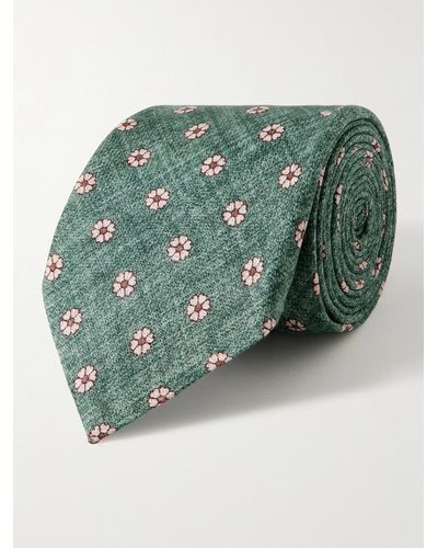 Favourbrook Osterley Krawatte aus Seide mit Blumendruck - Grün