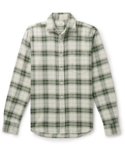 Hartford Paul Checked Cotton-flannel Shirt - Gray