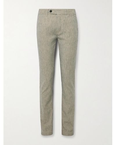 Massimo Alba Winch2 Slim-fit Striped Cotton-blend Trousers - Grey