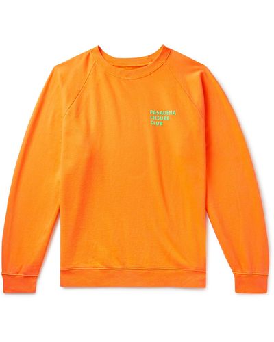 Pasadena Leisure Club Puff Logo-print Cotton-jersey Sweatshirt - Orange