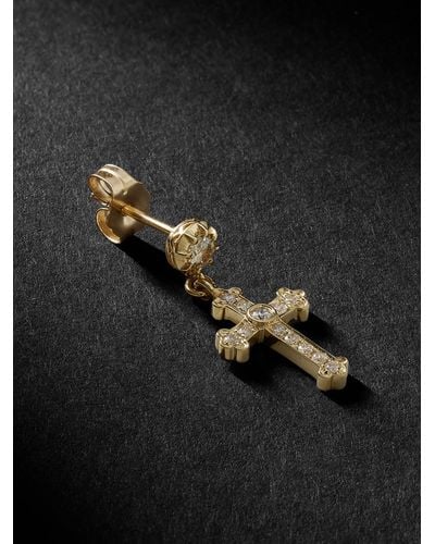 Jacquie Aiche Sophia einzelner Ohrring aus Gold mit Diamanten - Schwarz