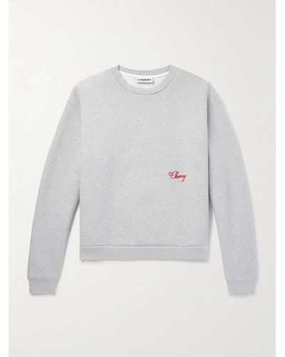 CHERRY LA Sweatshirt aus Jersey aus einer Baumwollmischung mit Logostickerei - Weiß
