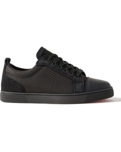 Christian Louboutin Louis Junior Suede And Leather-trimmed Ripstop Sneakers - Black