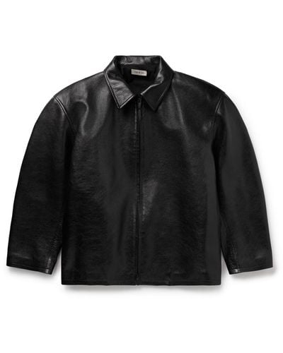 Fear Of God Full-grain Leather Jacket - Black