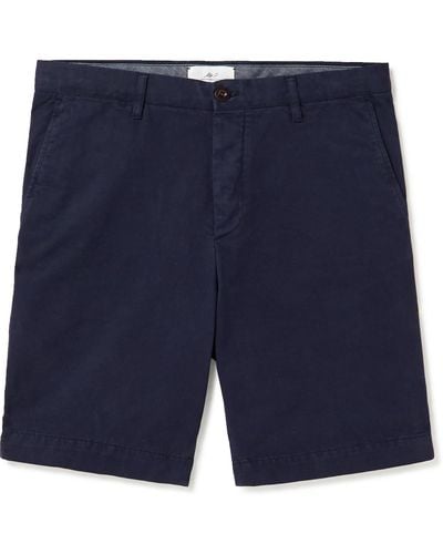 MR P. Straight-leg Garment-dyed Cotton-twill Bermuda Shorts - Blue