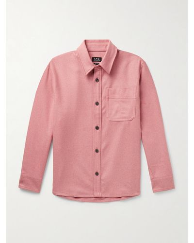 A.P.C. Basile Wool-blend Overshirt - Pink