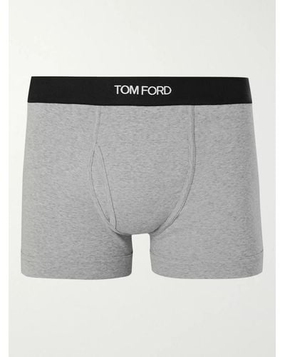 Tom Ford Stretch-cotton Boxer Briefs - Grey