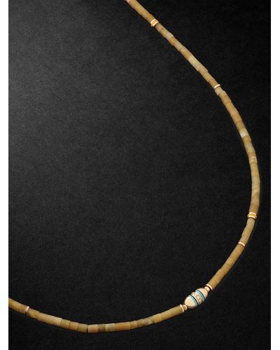 MAOR Cherish Gold And Enamel Multi-stone Necklace - Black
