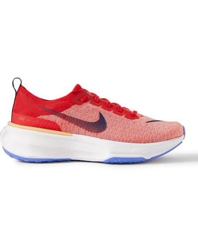 Nike Zoomx Invincible 3 Flyknit Running Sneakers - Red