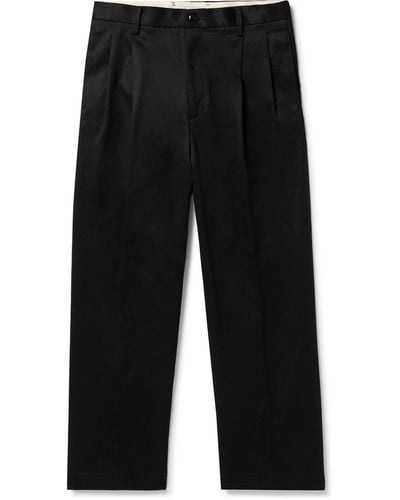 Wacko Maria Straight-leg Pleated Cotton-twill Pants - Black