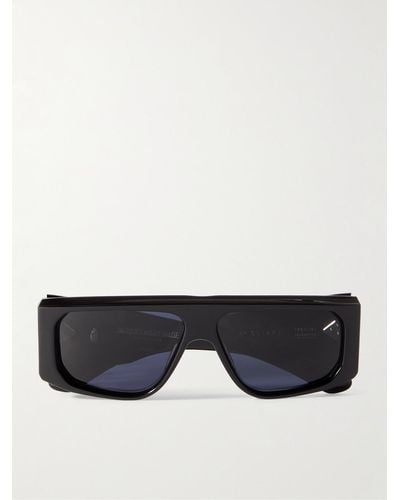 Jacques Marie Mage Cliff Square-frame Acetate And Silver-tone Sunglasses - Black