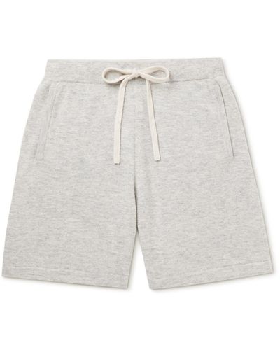 Allude Straight-leg Virgin Wool And Cashmere-blend Shorts - Gray
