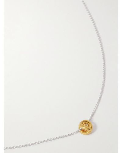 Le Gramme Entrelacs Le 1 Sterling Silver And 18-karat Gold Pendant Necklace - Natural