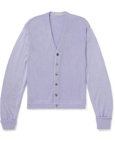 Kapital Intarsia Knitted Cardigan - Purple
