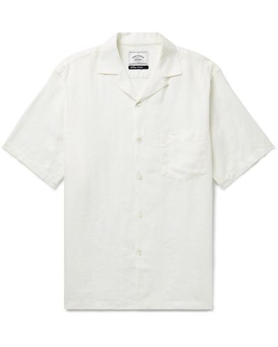Portuguese Flannel Dogtown Convertible-collar Linen Shirt - White