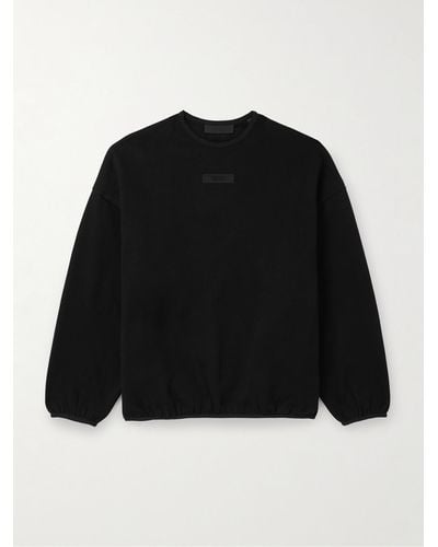 Fear Of God Logo-appliquéd Cotton-blend Jersey Sweatshirt - Black