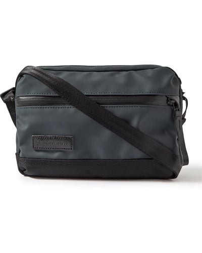 master-piece Slick Logo-appliquéd Leather And Cordura® Ballistic Nylon Messenger Bag - Black